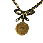 Chanel Vintage Strass & Patent Leather Bow Coin Choker Mid 90s