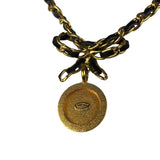 Chanel Vintage Strass & Patent Leather Bow Coin Choker Mid 90s