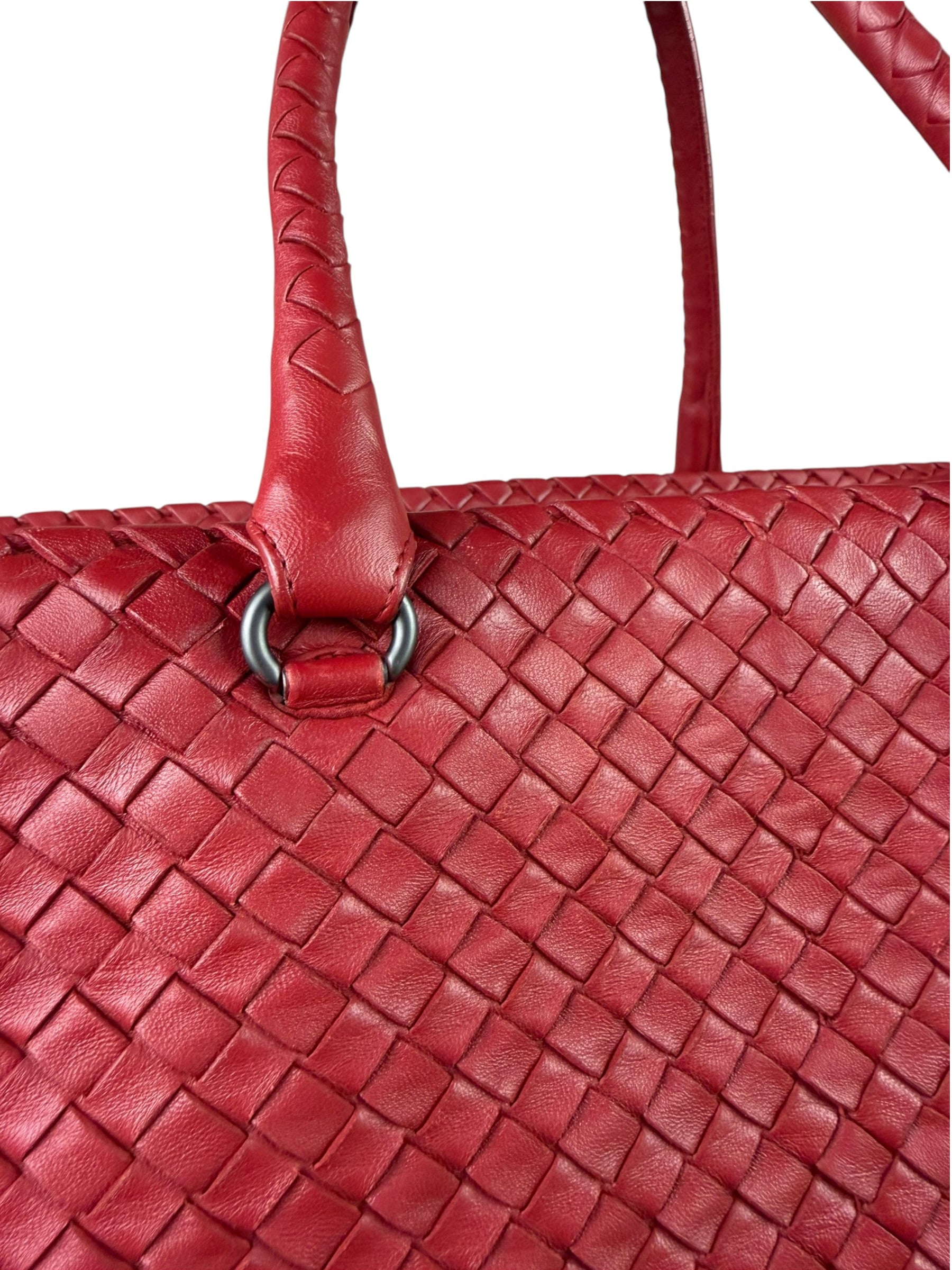 Bottega Veneta Red Intrecciato Montaigne Bag
