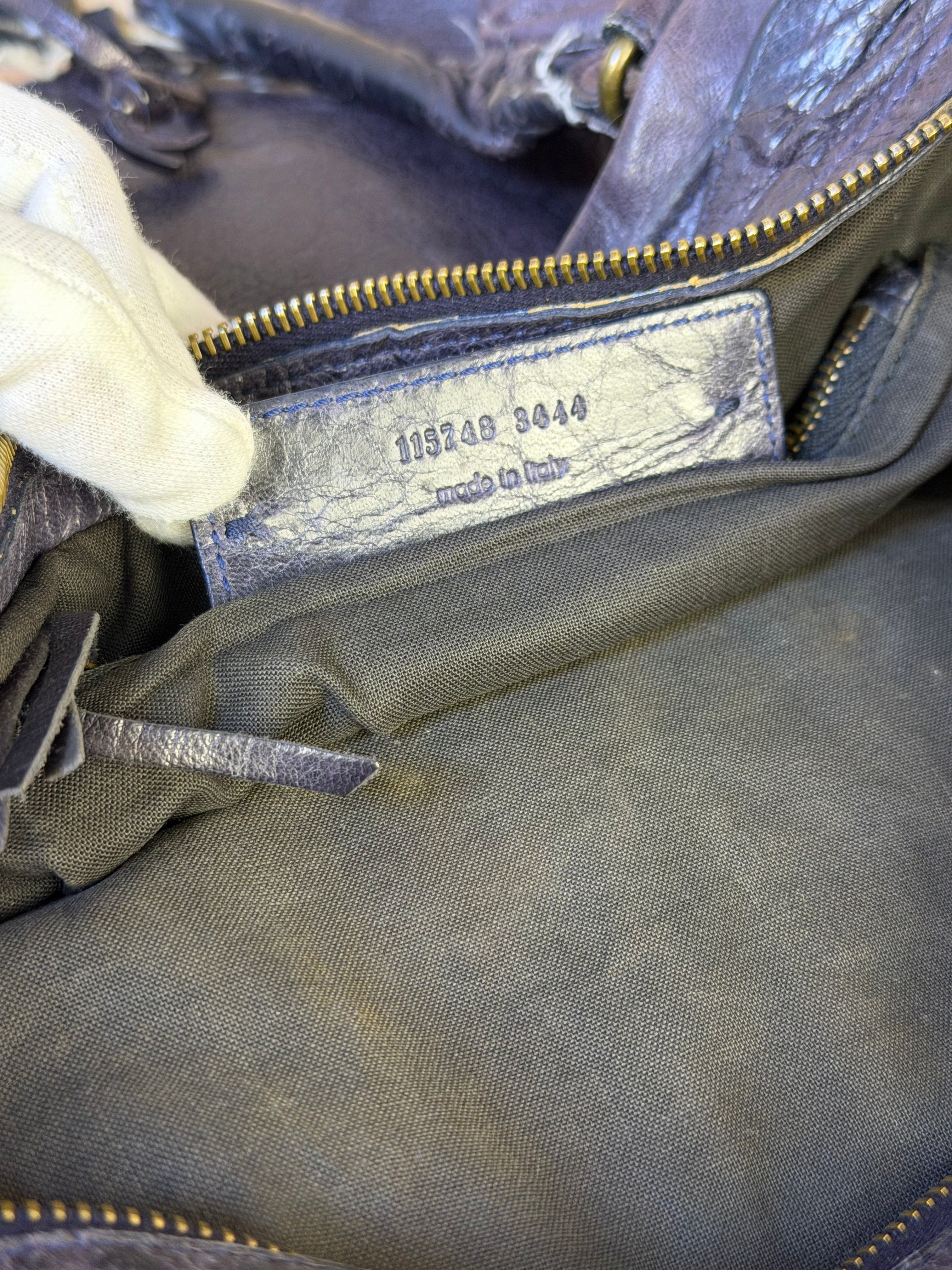Balenciaga Vintage Purple Classic Motorcycle City Bag