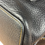 Coach Pebbled Leather Shoulder Bag Black Turn-Lock