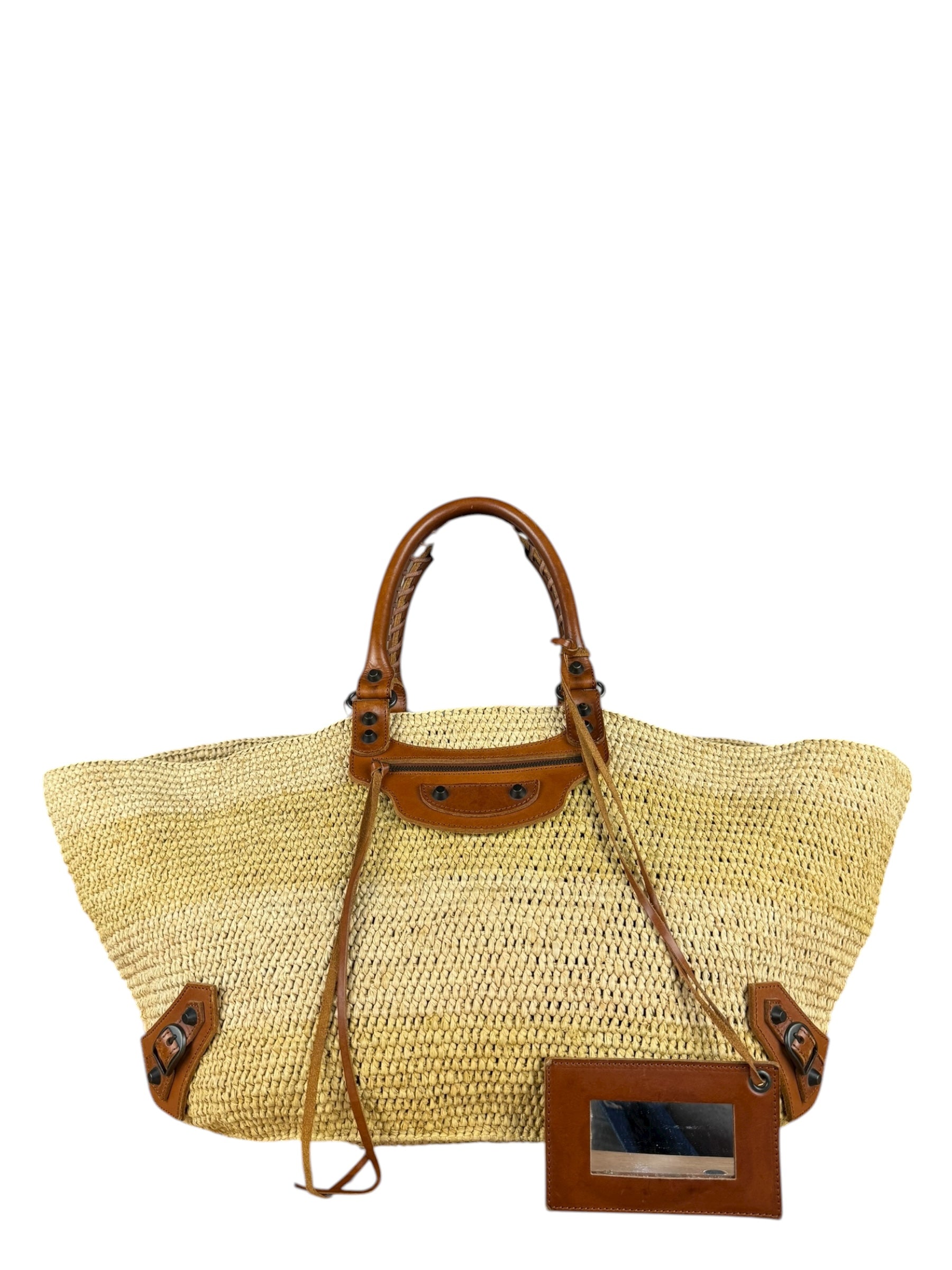 Balenciaga Wicker Tote Bag