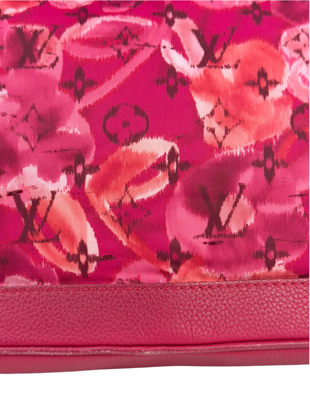 Louis Vuitton Pink Leather Trim Floral Ikat Noefull PM
