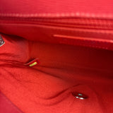 Chanel Red CC Quilted Crumpled Calfskin Flap Bag 2018