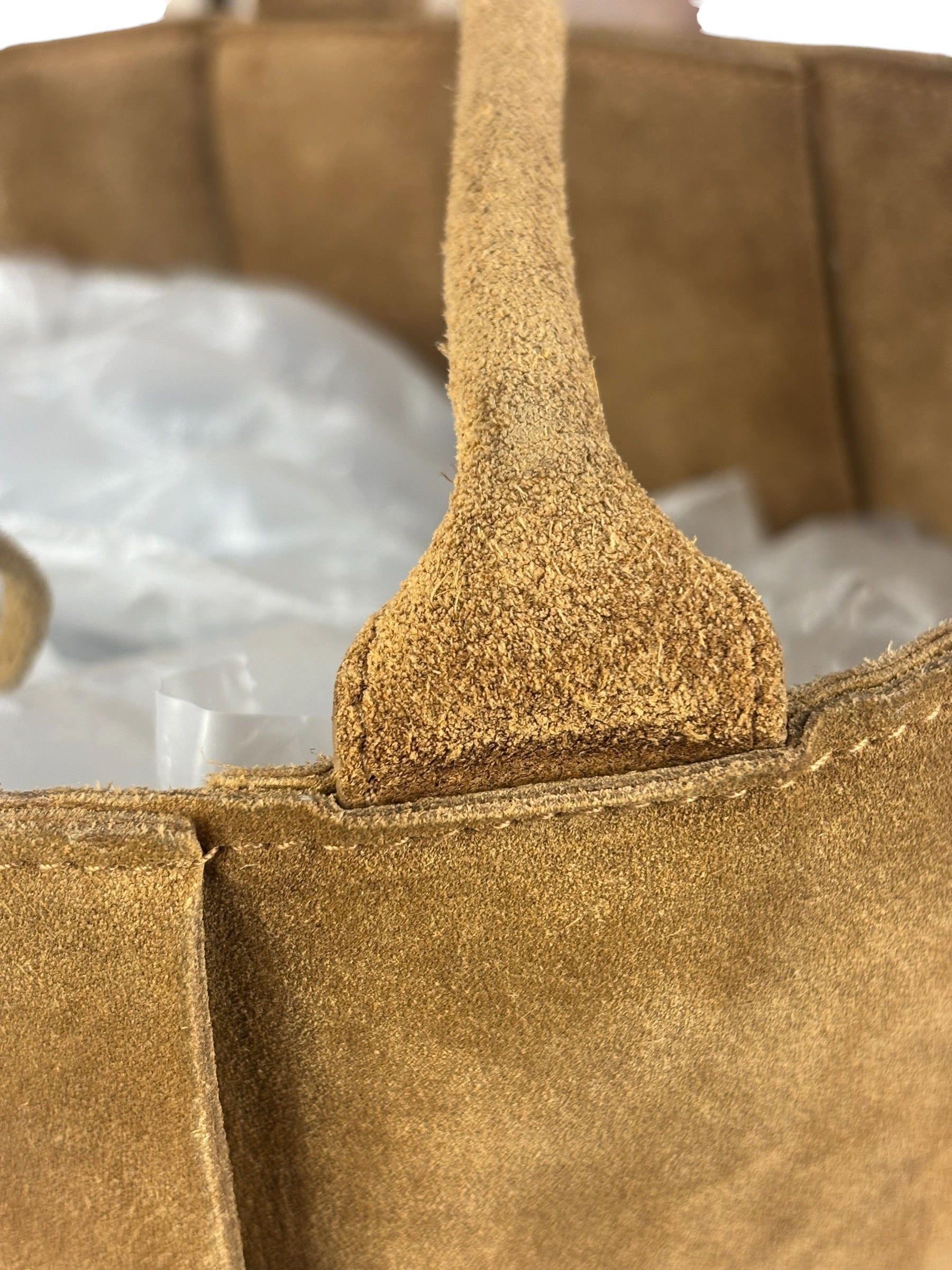 Bottega Veneta Brown Suede Maxi Intrecciato Arco Tote