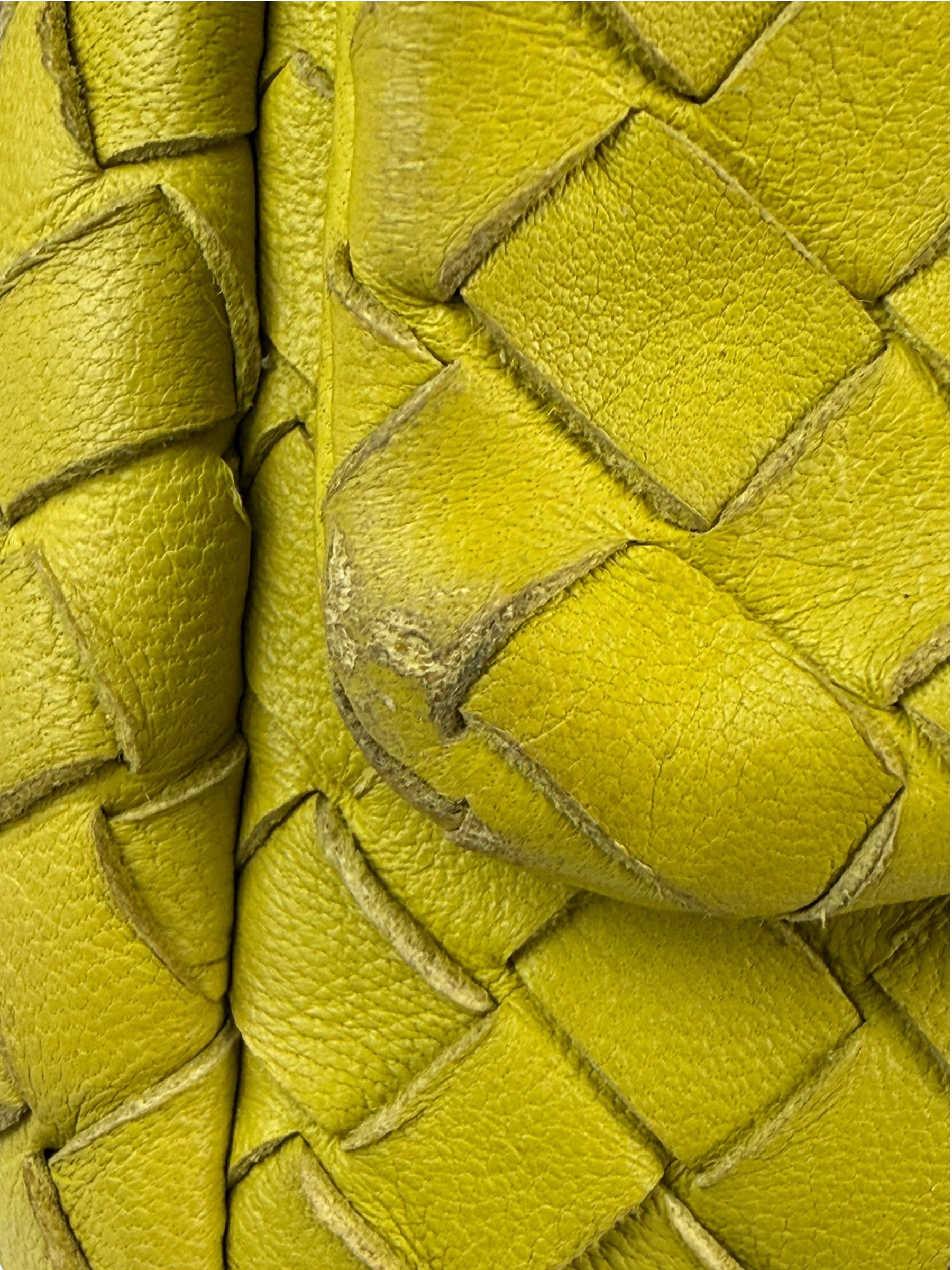 Bottega Veneta Olimpia Yellow Intrecciato Mini Chain Flap Crossbody