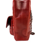 Chanel Red Lambskin Chocolate Bar Mademoiselle Reissue Square Tote  2004