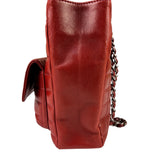 Chanel Red Lambskin Chocolate Bar Mademoiselle Reissue Square Tote  2004