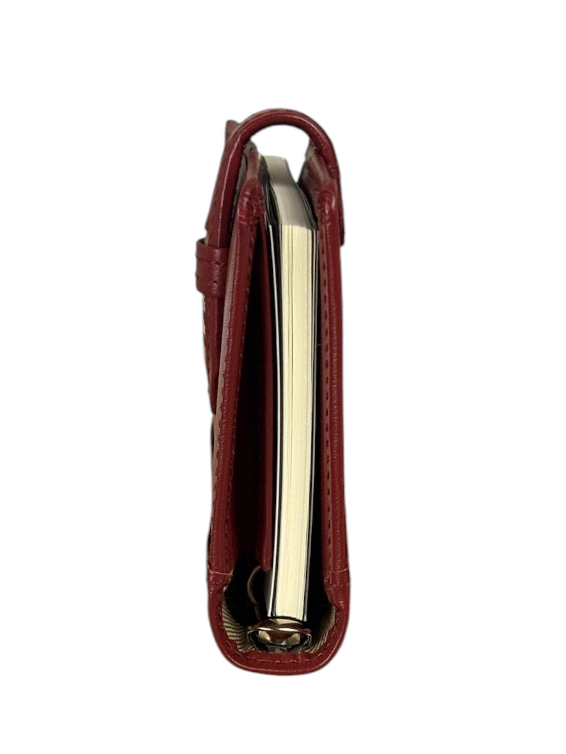 Burberry Red Leather London 5-Ring System Binder Planner