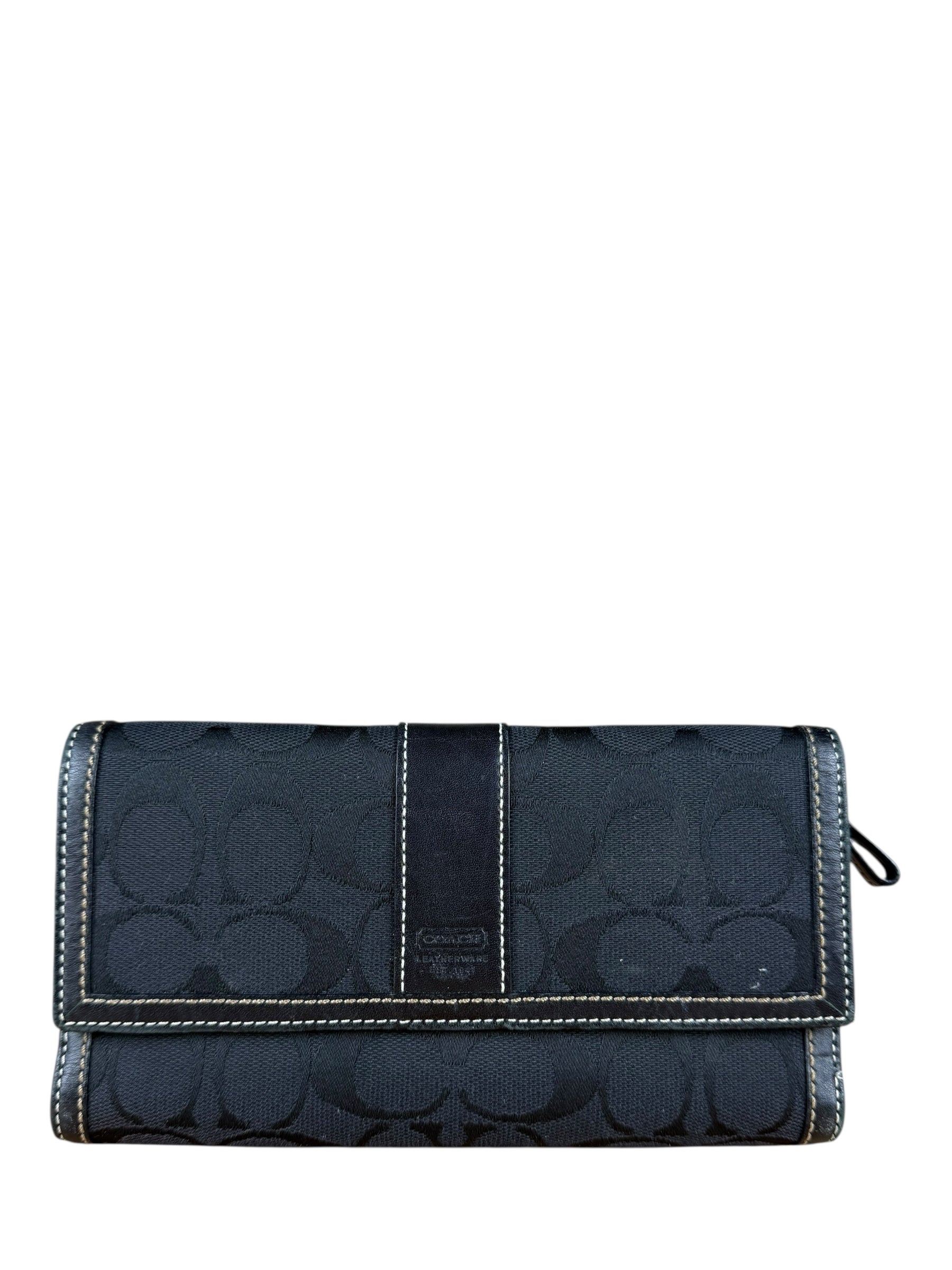 Coach Vintage Signature C Long Wallet Black