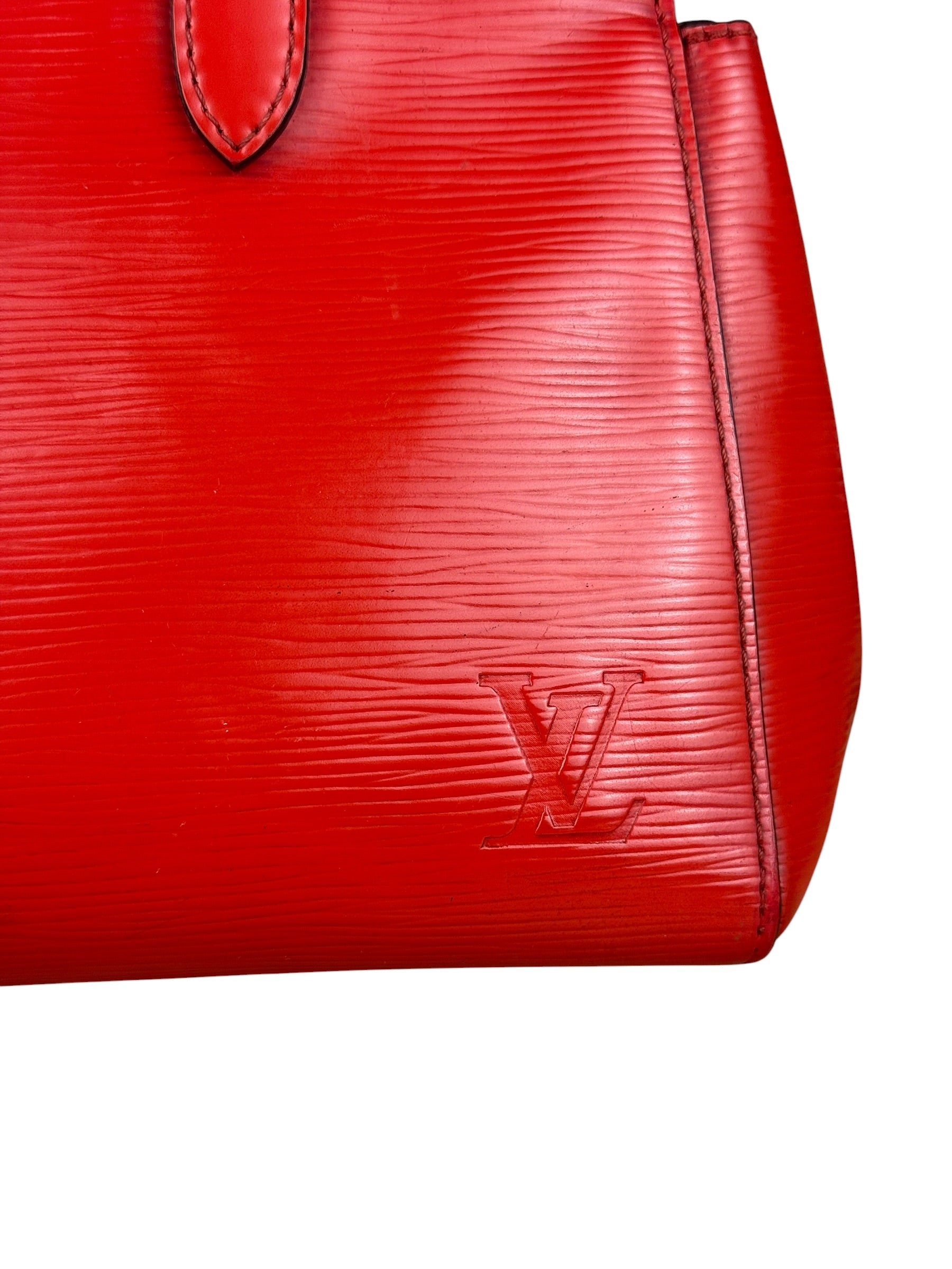 Louis Vuitton Red Epi Marly BB Handbag (No Strap)