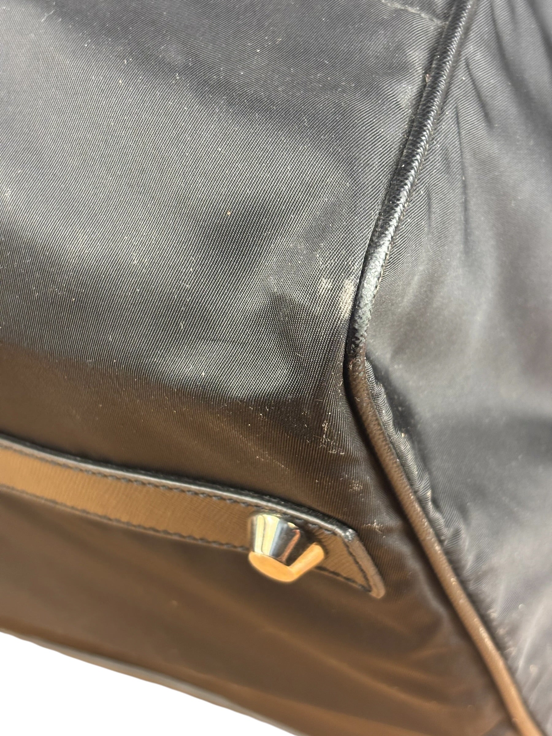 Prada Black Nylon Boston Travel Bag