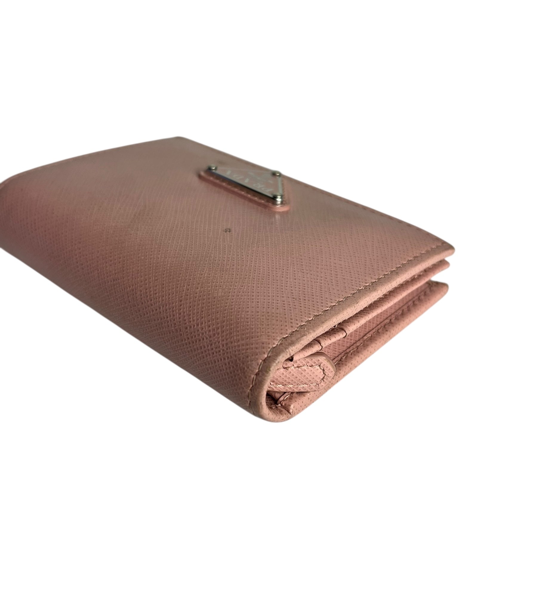 Prada Pink Saffiano Leather Compact Wallet