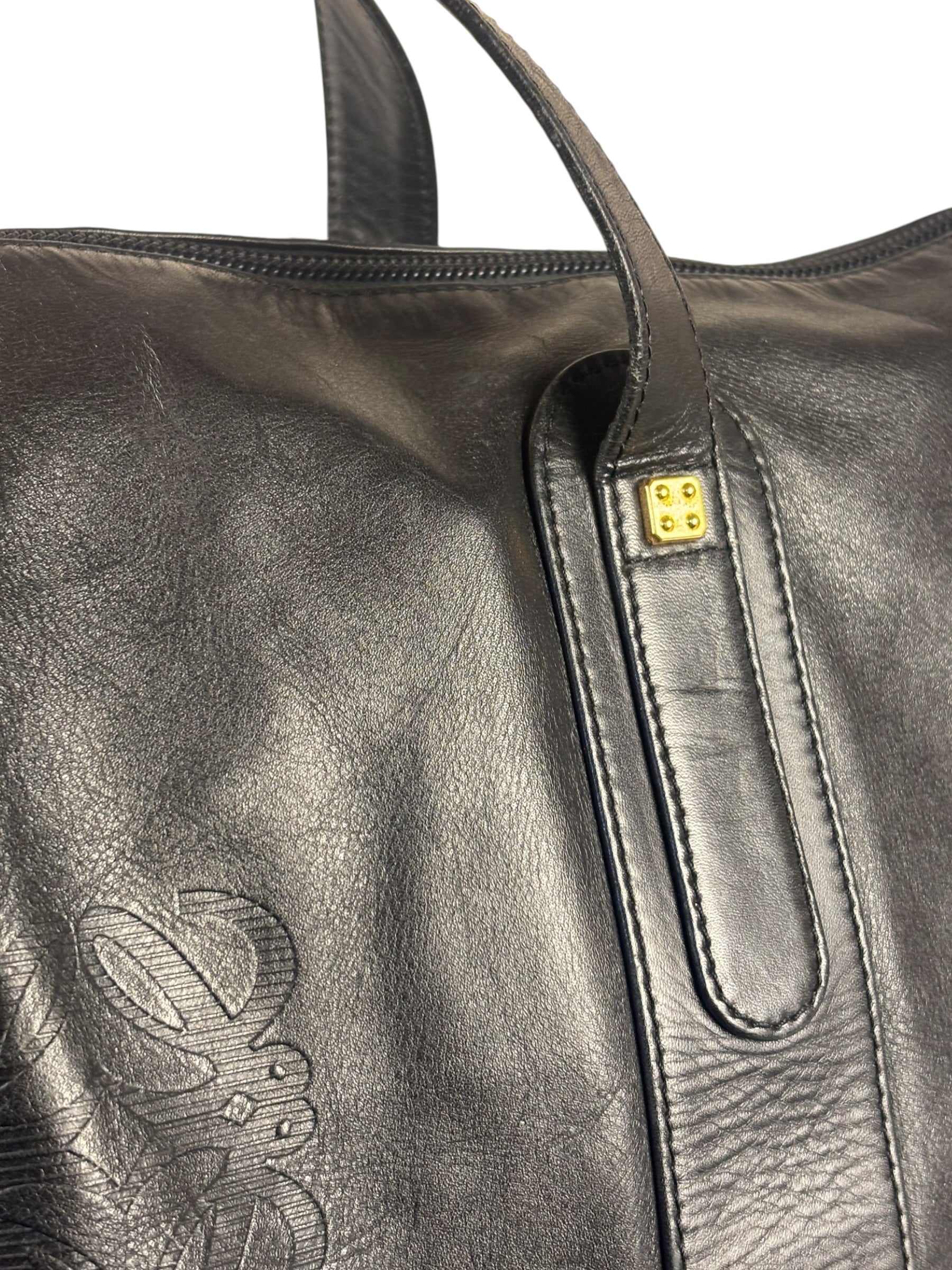 Loewe Vintage Black Calfskin Carryall Handbag