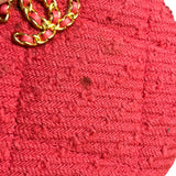 Chanel 19 Round Pink Tweed Chain Shoulder Bag