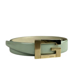 Gucci G Logo Thin Leather Mint Belt