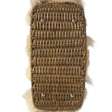 Ferragamo Vintage Fur Rattan Top Handle Bag