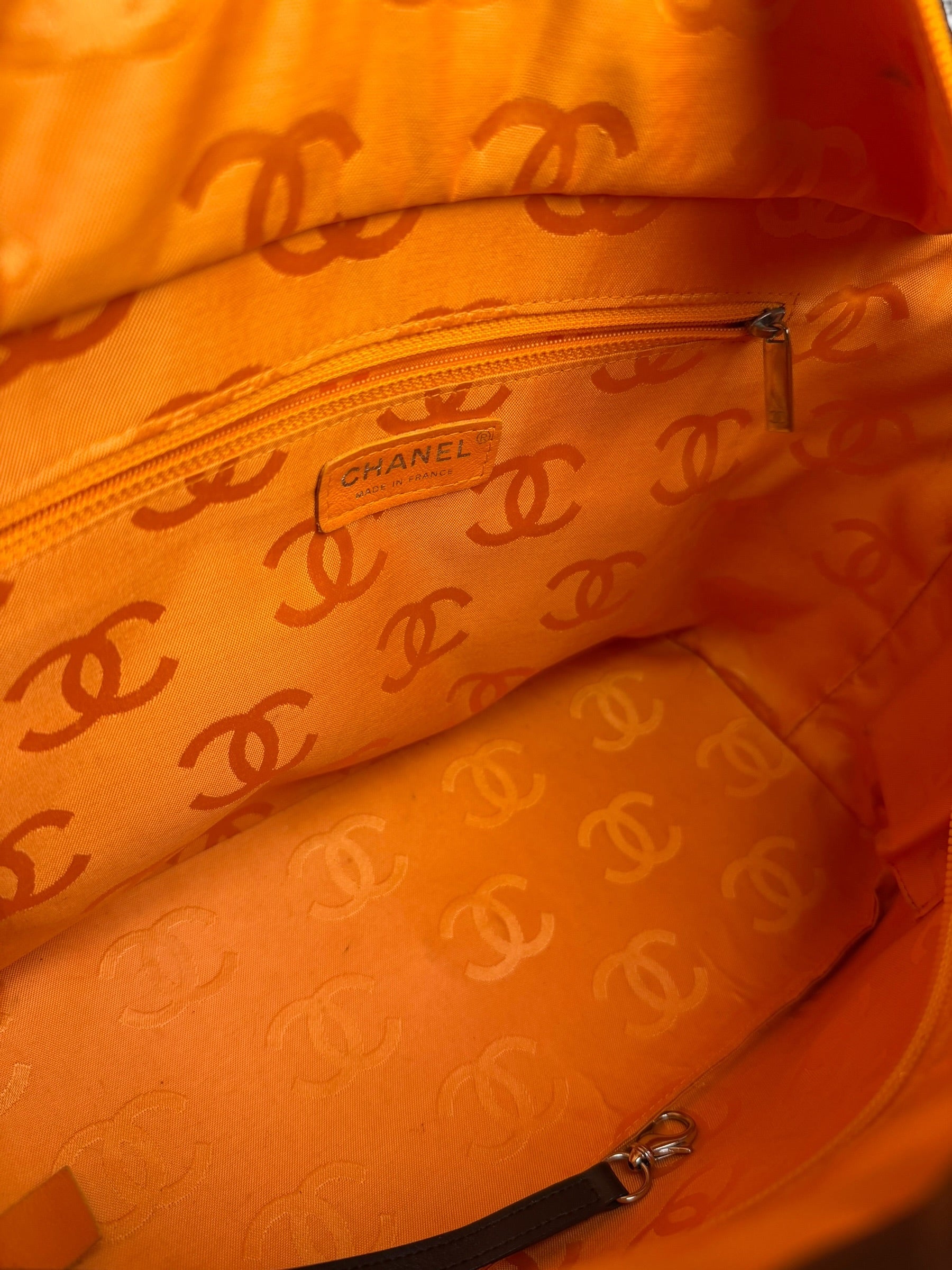 Chanel Brown Quilted Leather Cambon Ligne Shoulder Tote 2004