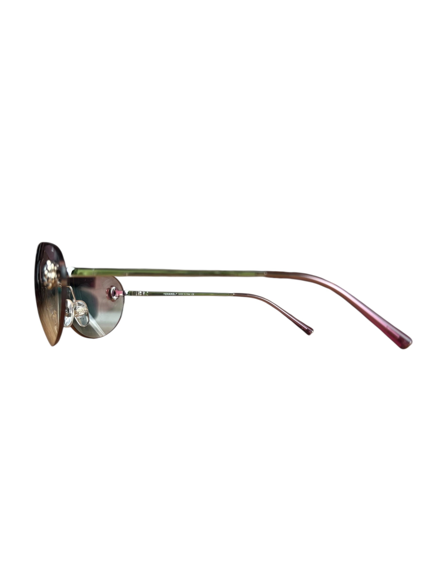 Chanel Pink Floral Frameless Sunglasses
