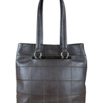 Chanel Brown Leather Chocolate Bar Tote 2004