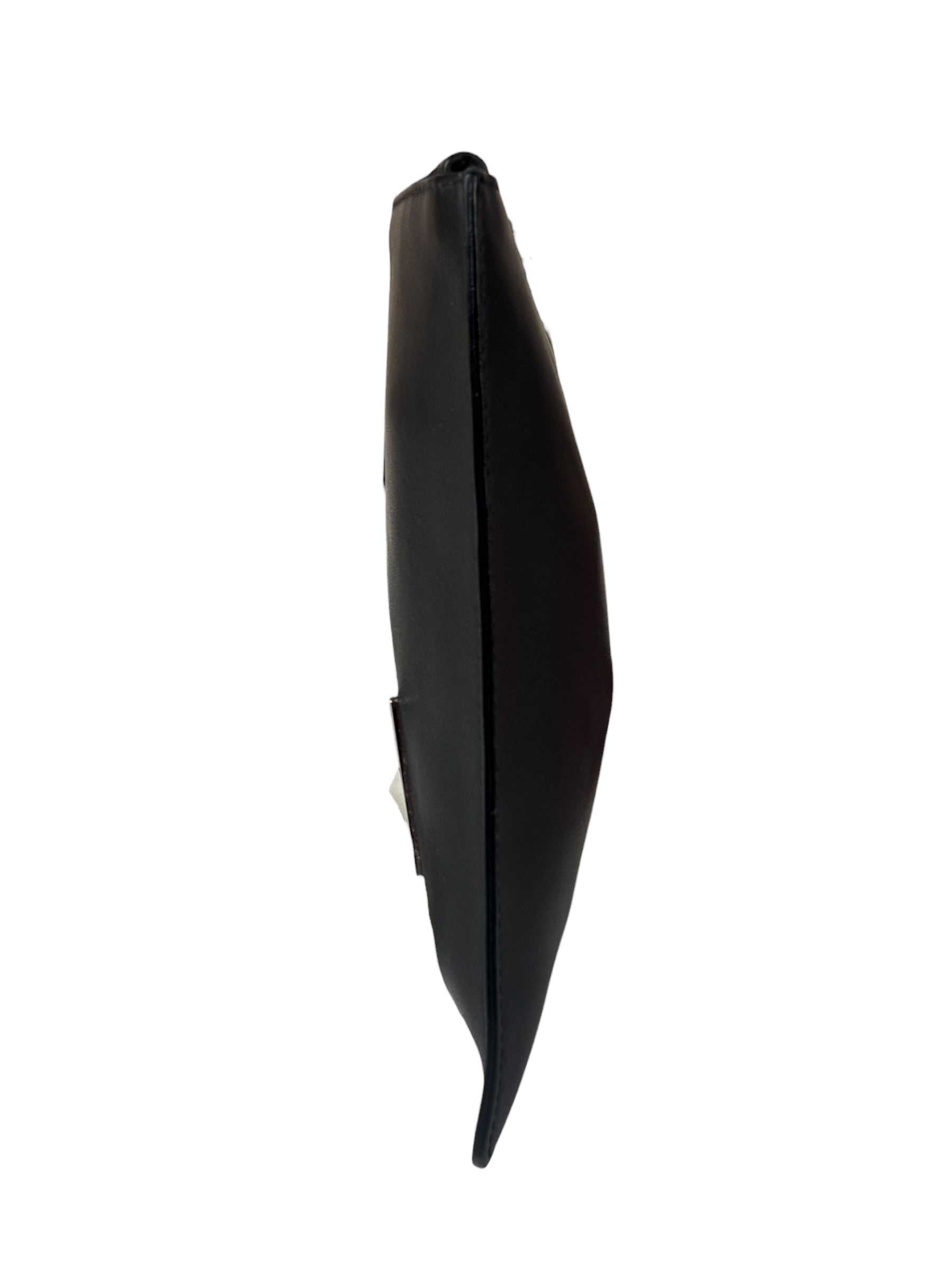 Fendi Black Leather Monsters Zip Clutch