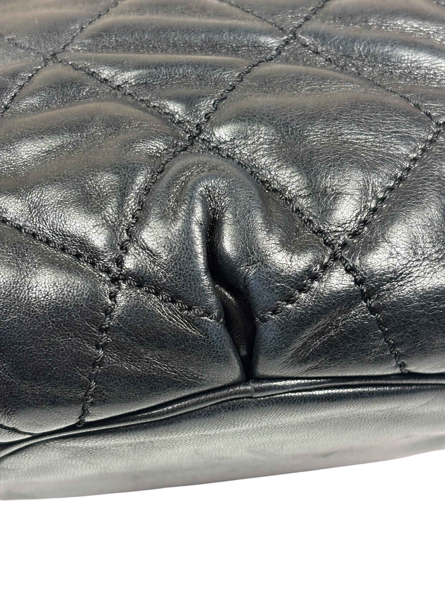 Chanel Black Quilted Lambskin Cloudy Bundle Hobo 2005