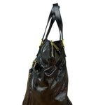 YSL Vintage Black Patent Leather Downtown Handbag