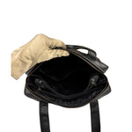 Chanel Vintage Black Leather Wild Stitch Bowler Handbag 2001