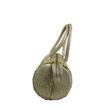 Chanel Beige Leather Trim Mini Puzzle Block Handbag