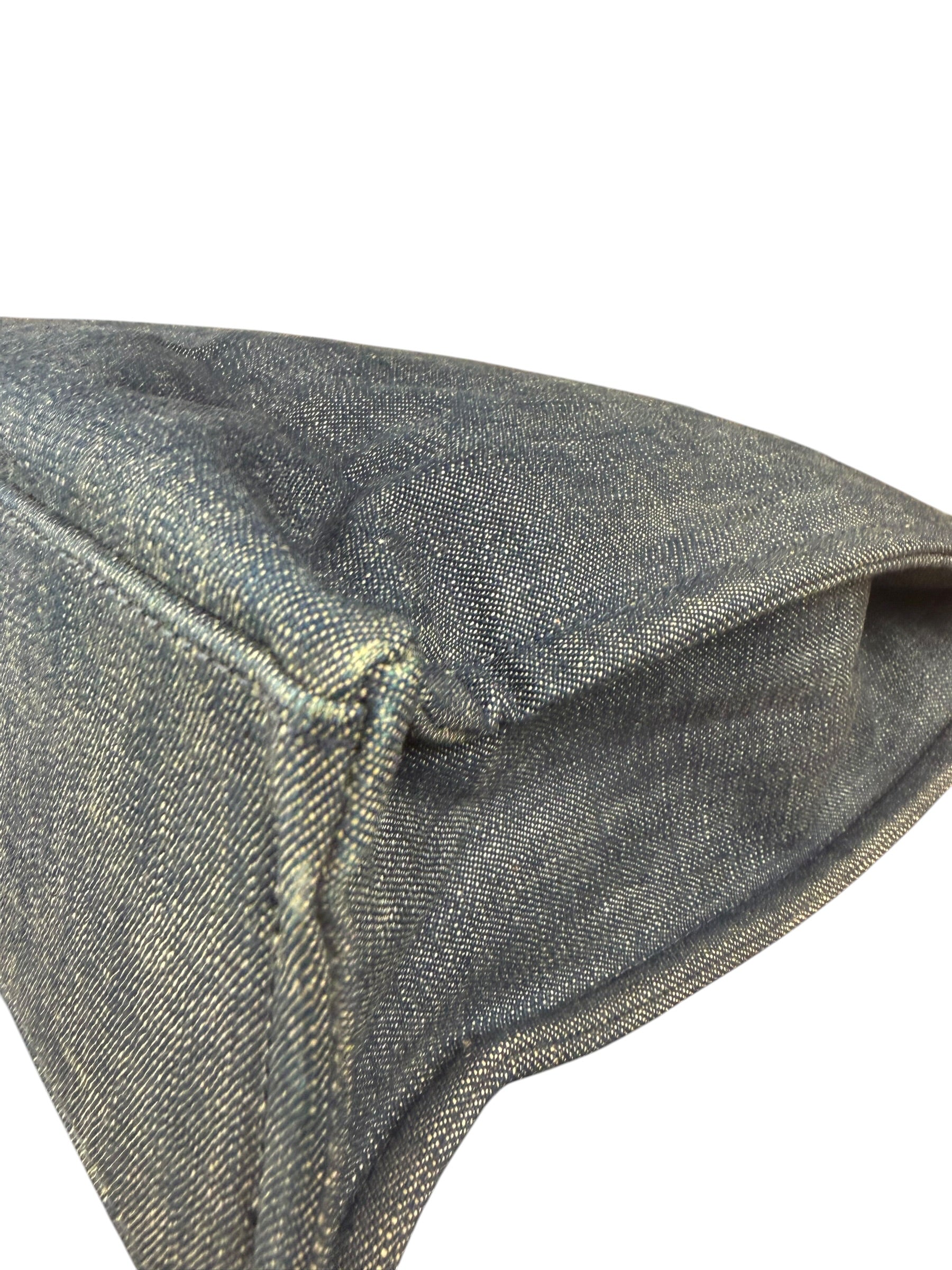 Burberry Vintage Blue Label Denim Nova Check Tote Bag