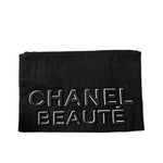 Chanel Beauty Black Canvas Spell-Out Zip Pouch