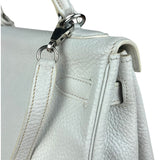Hermes Kelly 32 White Clemence Leather Handbag 2008