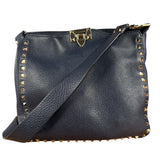 Valentino Navy RockStud Messenger Bag