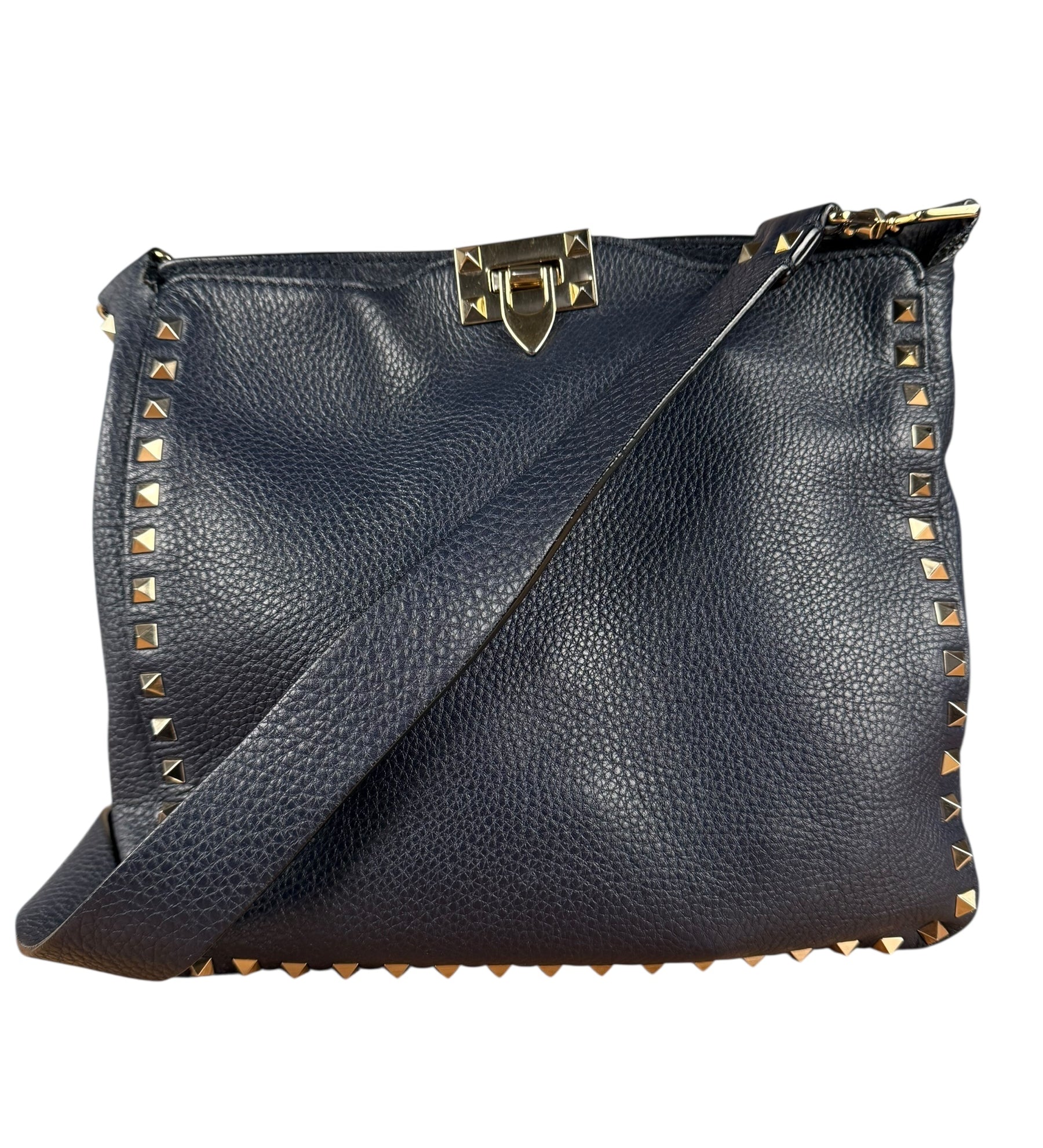 Valentino Navy RockStud Messenger Bag