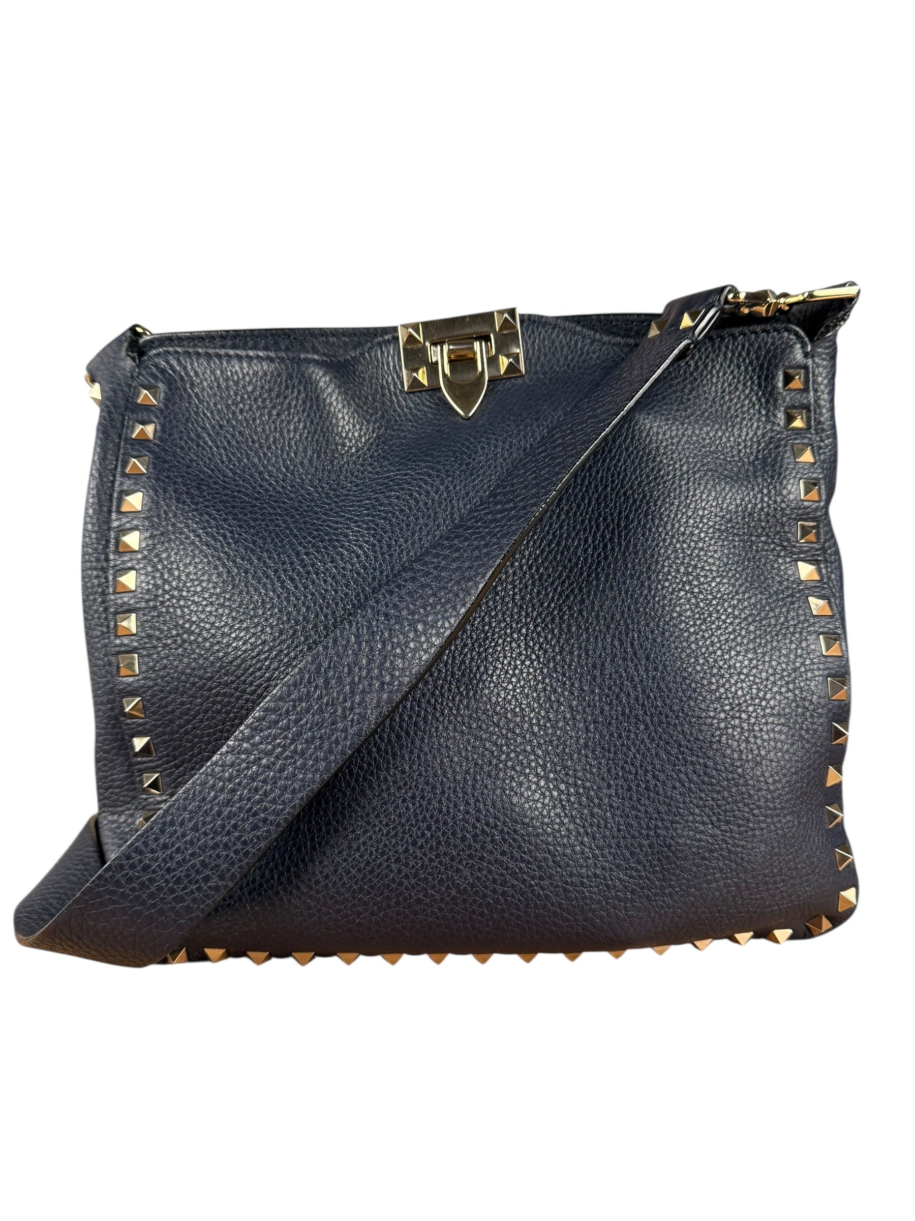 Valentino Navy RockStud Messenger Bag