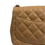 Chanel Beige Quilted Lambskin Mini Flap Bag 2023