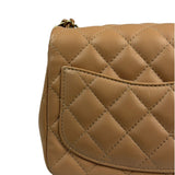 Chanel Beige Quilted Lambskin Mini Flap Bag 2023