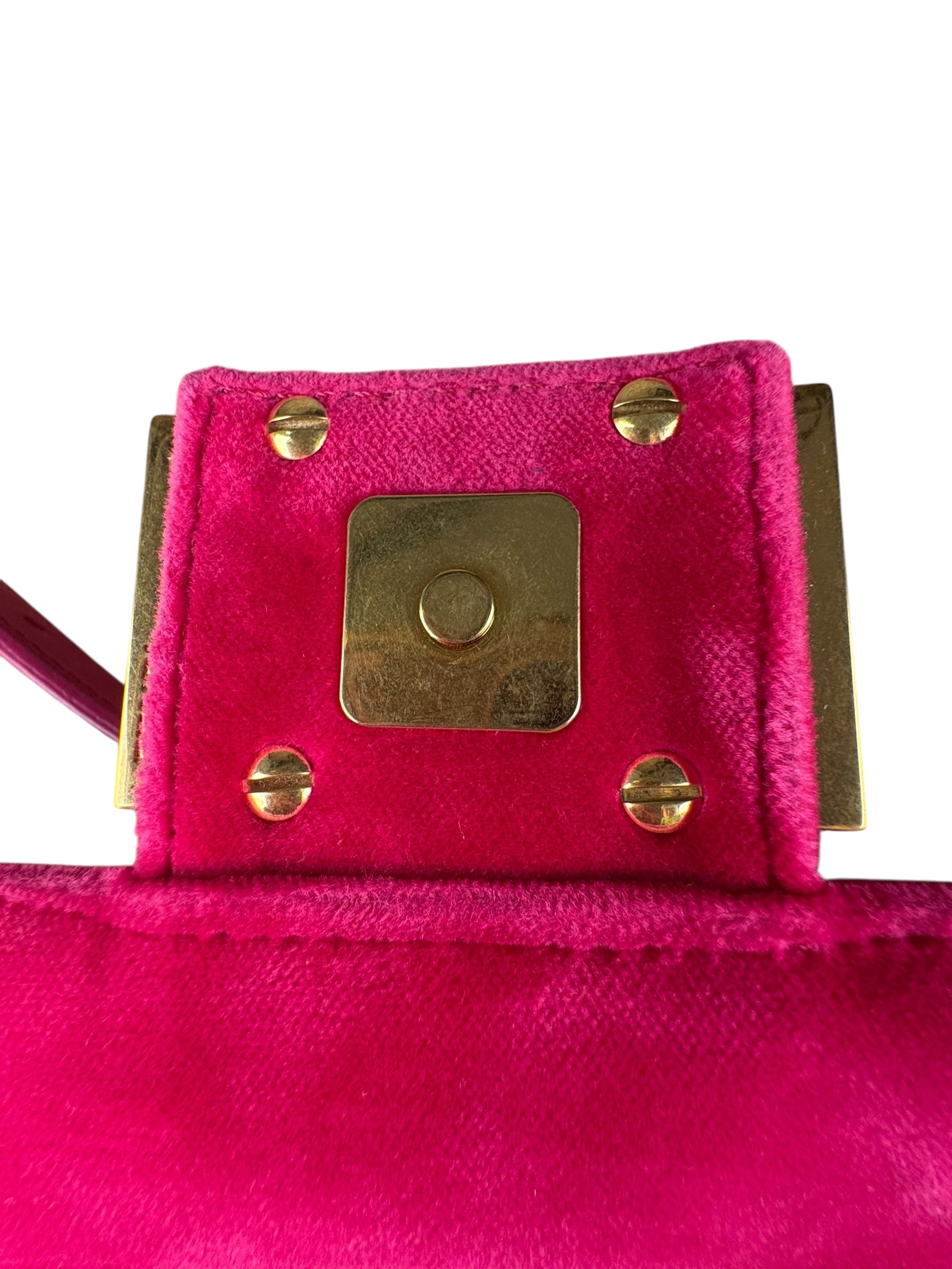 Fendi Pink Zucca Velvet Baguette Belt Bag