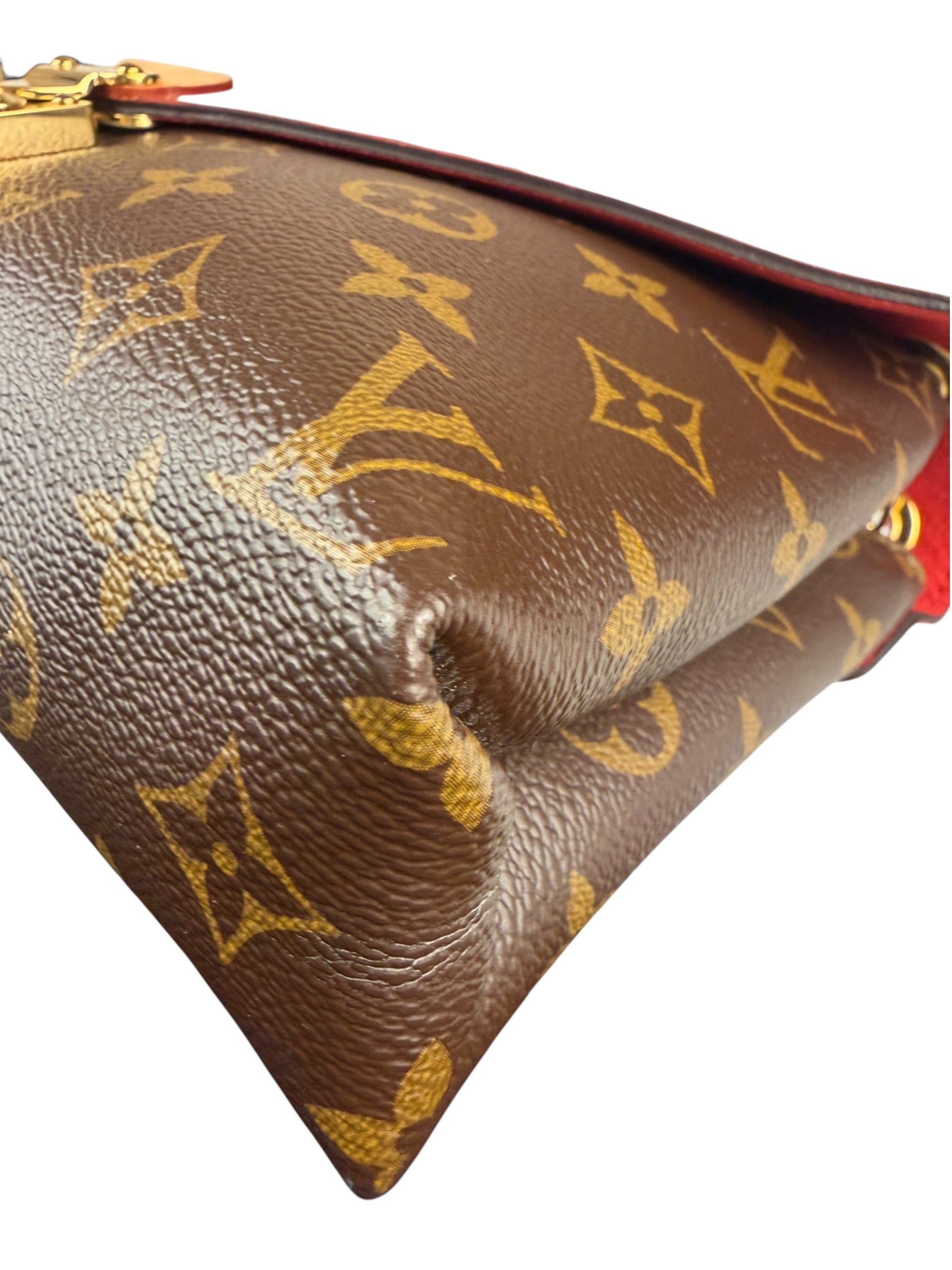 Louis Vuitton LV Monogram Red Leather Pallas Chain Bag