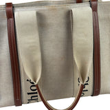 Chloé Canvas Beige/Brown Medium Woody Tote