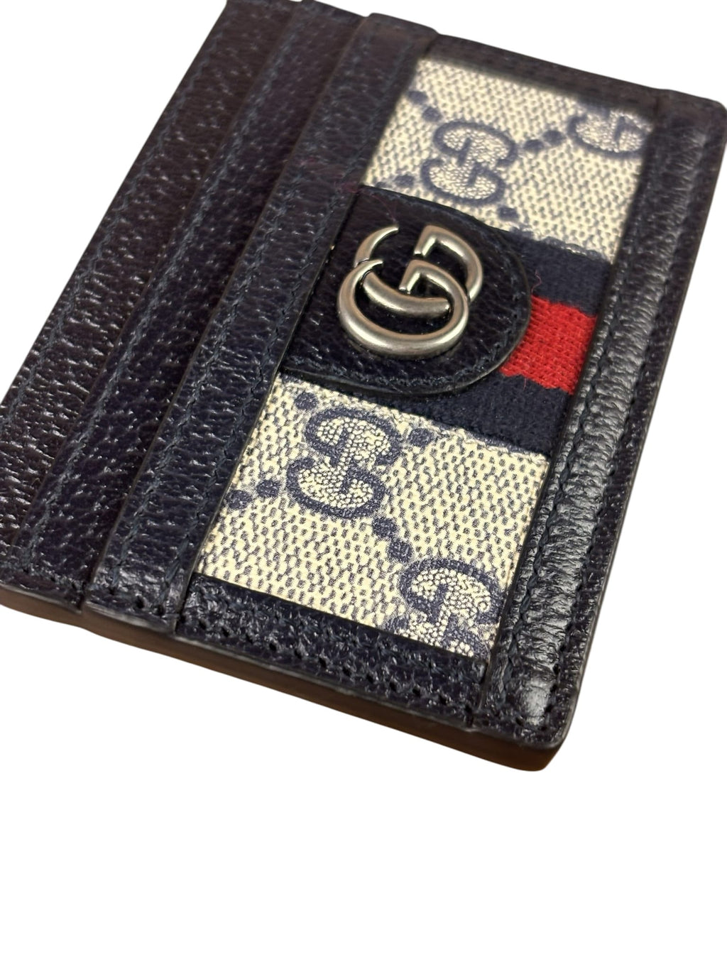 Gucci Navy Leather Ophidia Card Holder