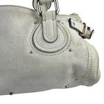 Chloé White Leather Paddington Handbag (Repainted)