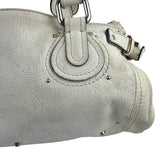 Chloé White Leather Paddington Handbag (Repainted)