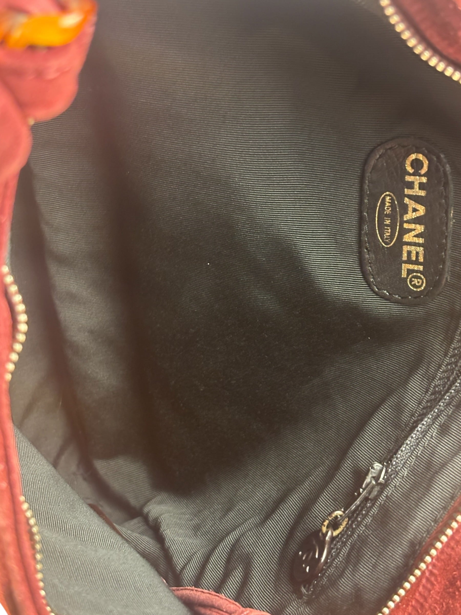 Chanel Bordeaux Suede Tortoise Chain Shoulder Bag '97-'99