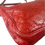 Balenciaga Red Lambskin Hip Moto Crossbody