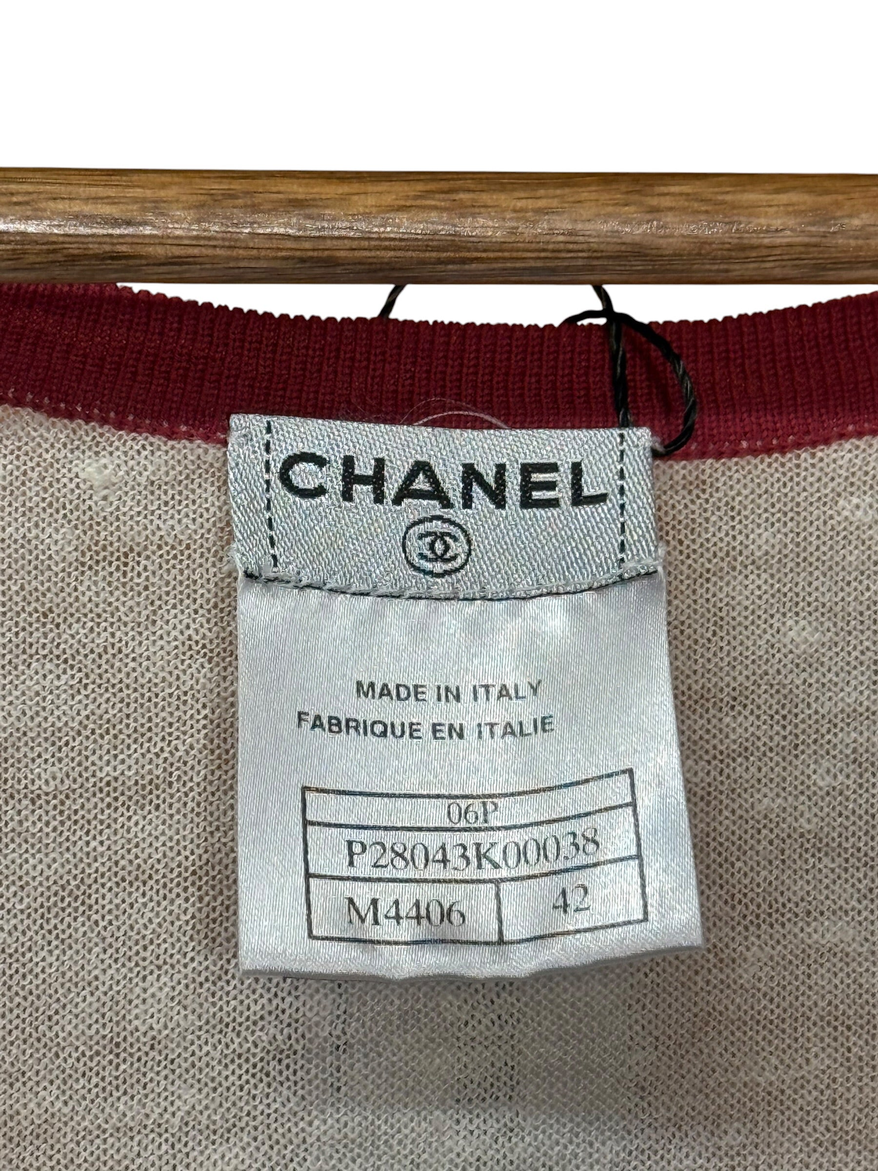 Chanel White/Red 2006 Spring/Summer 06P Sleeveless Top