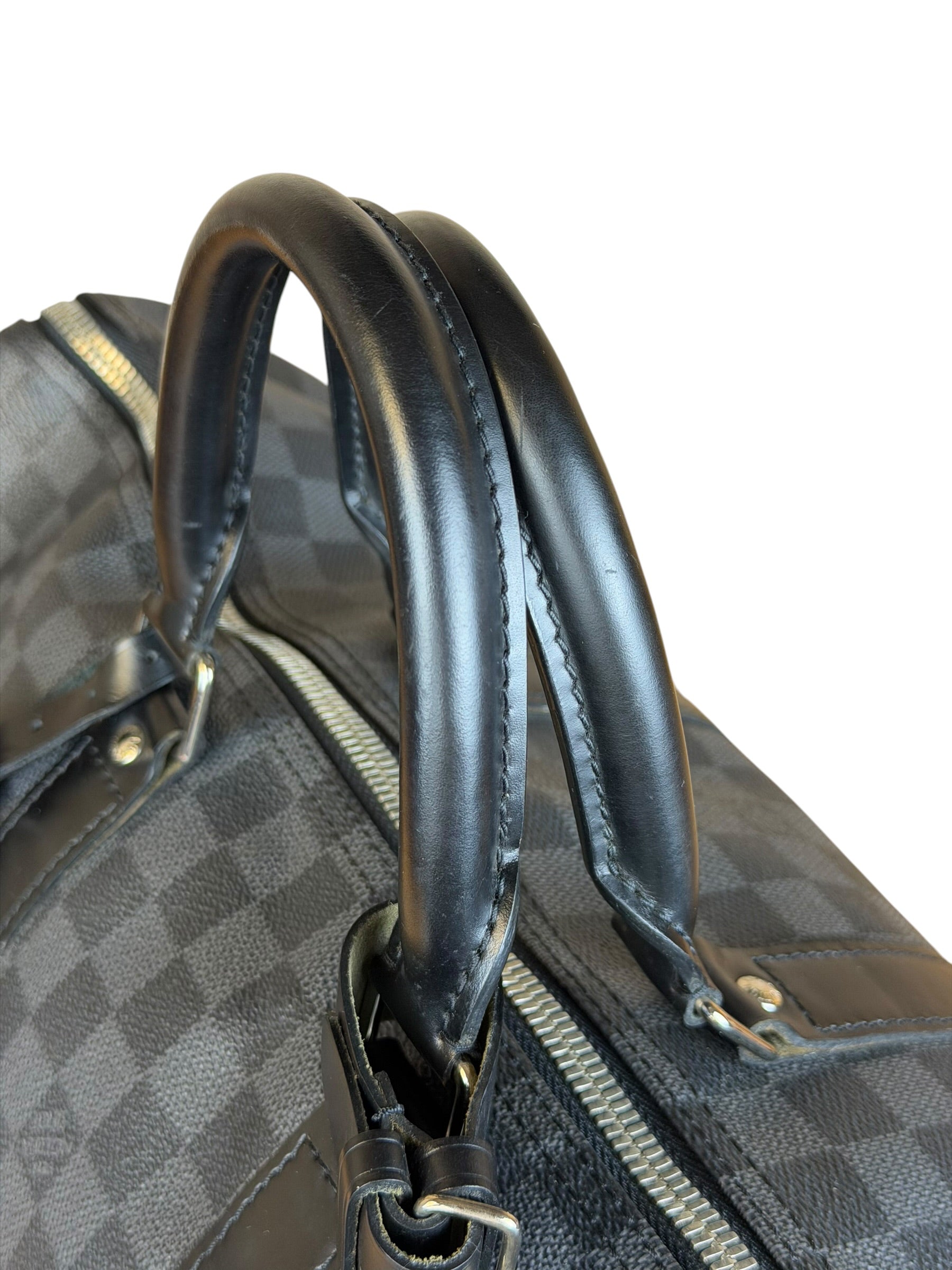 Louis Vuitton Canvas Damier Graphite Keepall Bandouliere Hand Bag