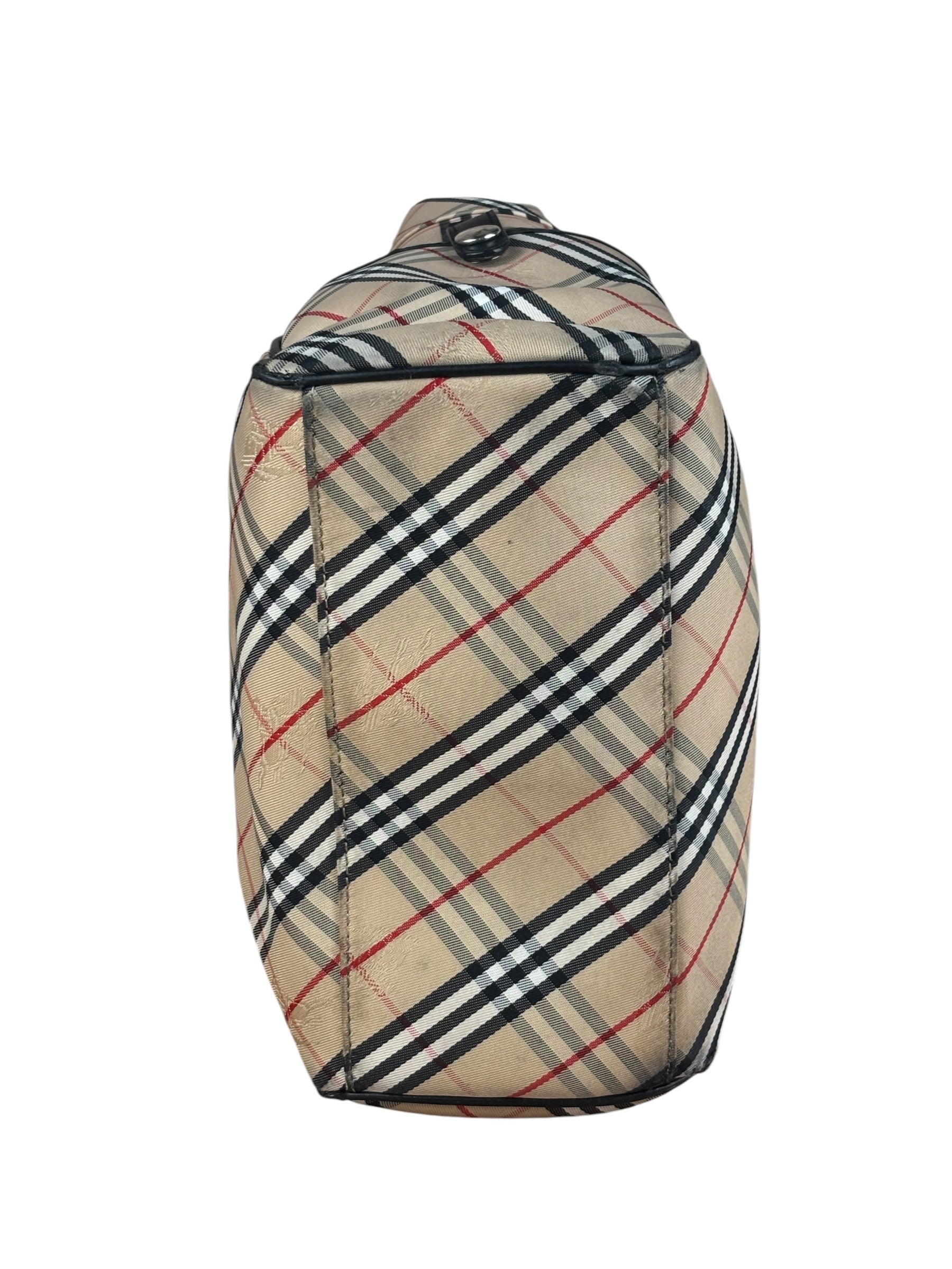 Burberry Vintage Blue Label Nova Check Multi-Pocket Nylon Tote Bag