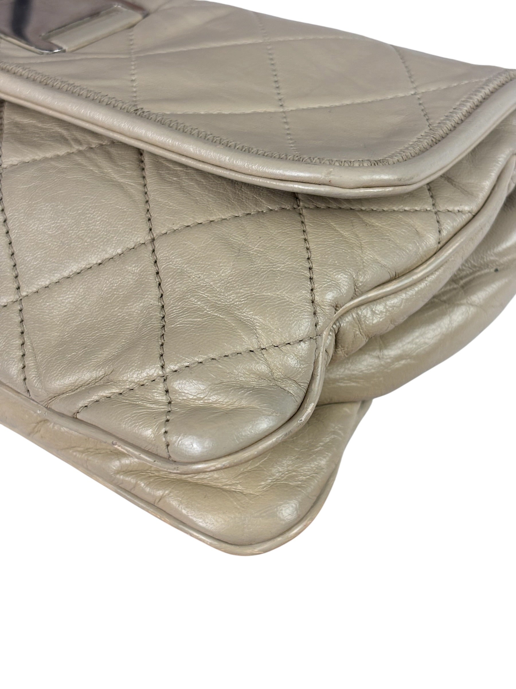 Chanel Light Grey Quilted Mademoiselle Chain Flap Bag 2008