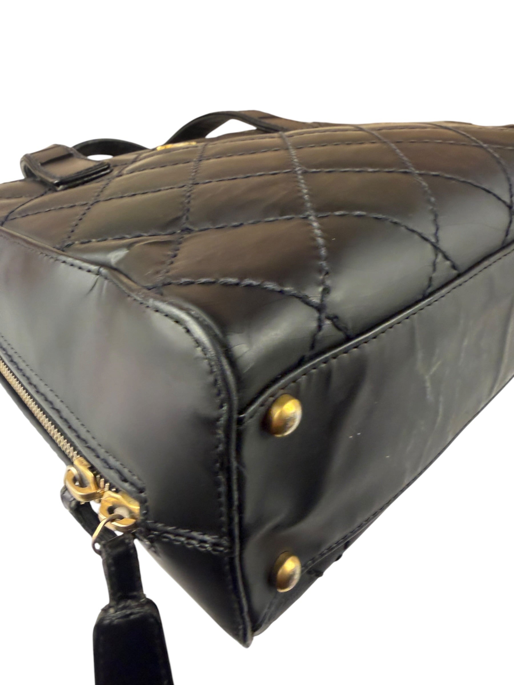 Chanel Black Leather Wild Stitch Tote Bag 2002